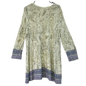 Studio Woman JPR 1X Paisley Tunic Old Sage Boho Lagenlook Cottagecore